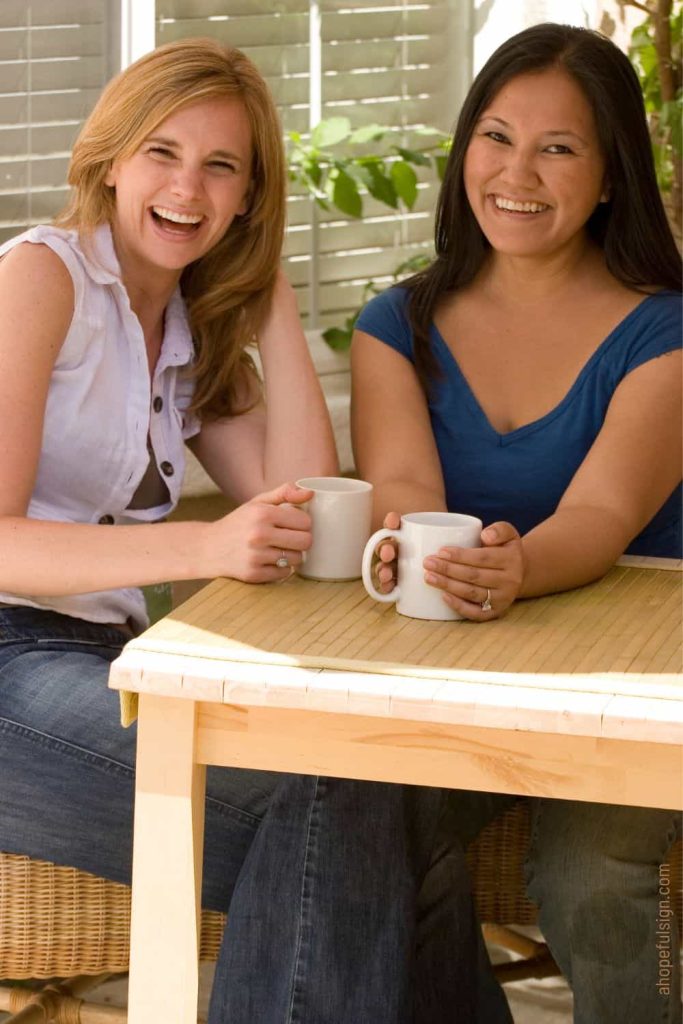 2 female friends hanging out