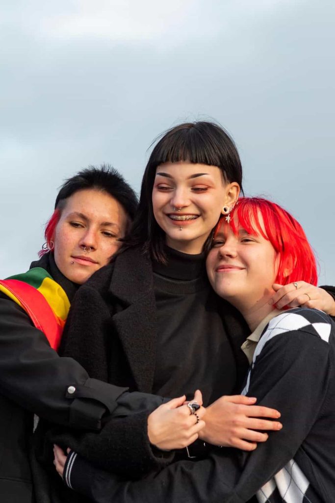 Group Non Binary People Hugging