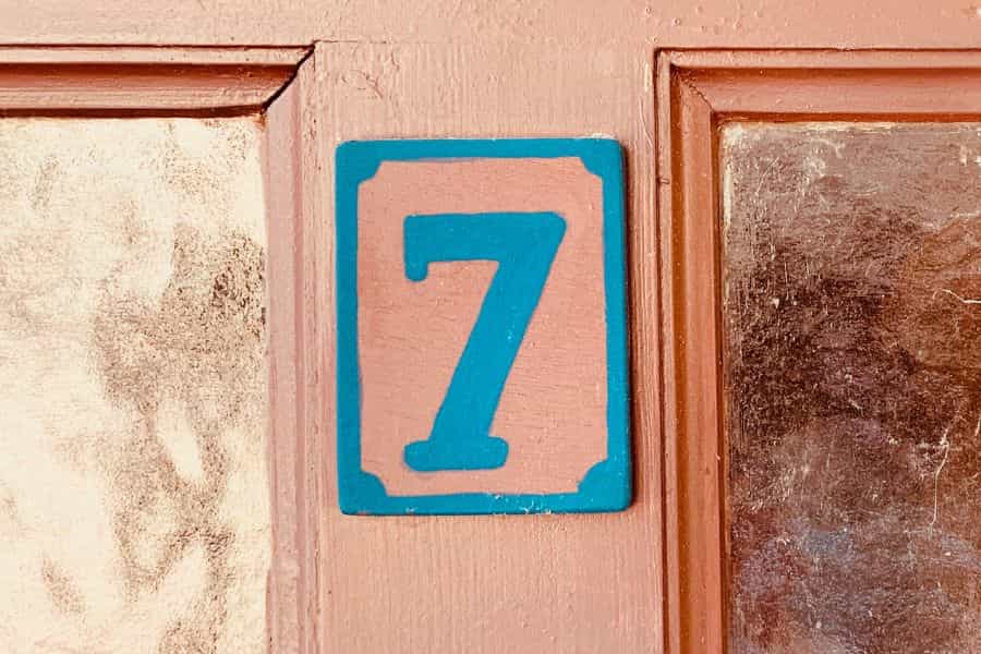 House number 7 sign