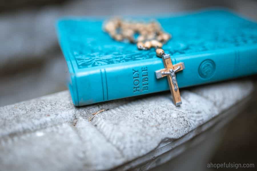 Holy bible with blue cover
