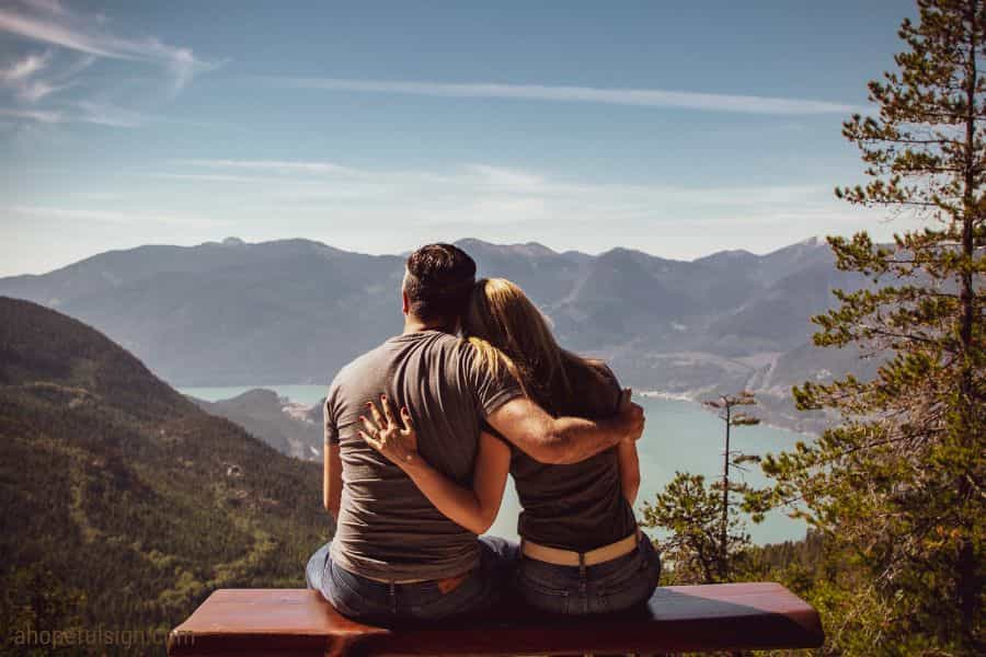 Man and Woman Sitting on Bench