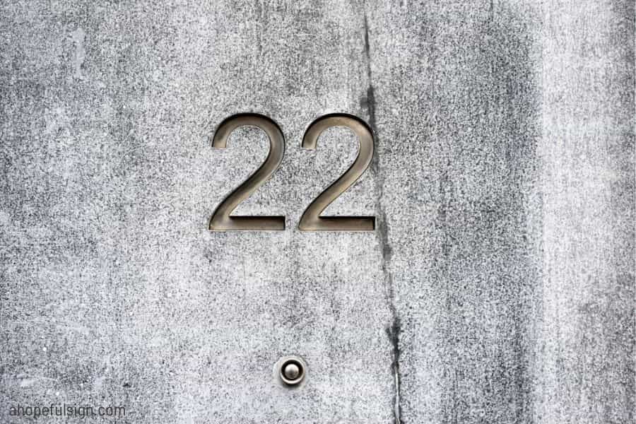 Number 22 on door