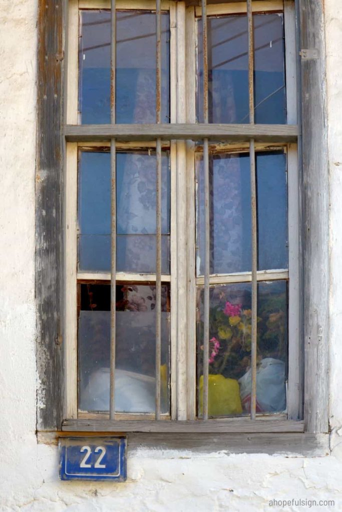 Old window with number 22 in Ohrid Macedonia