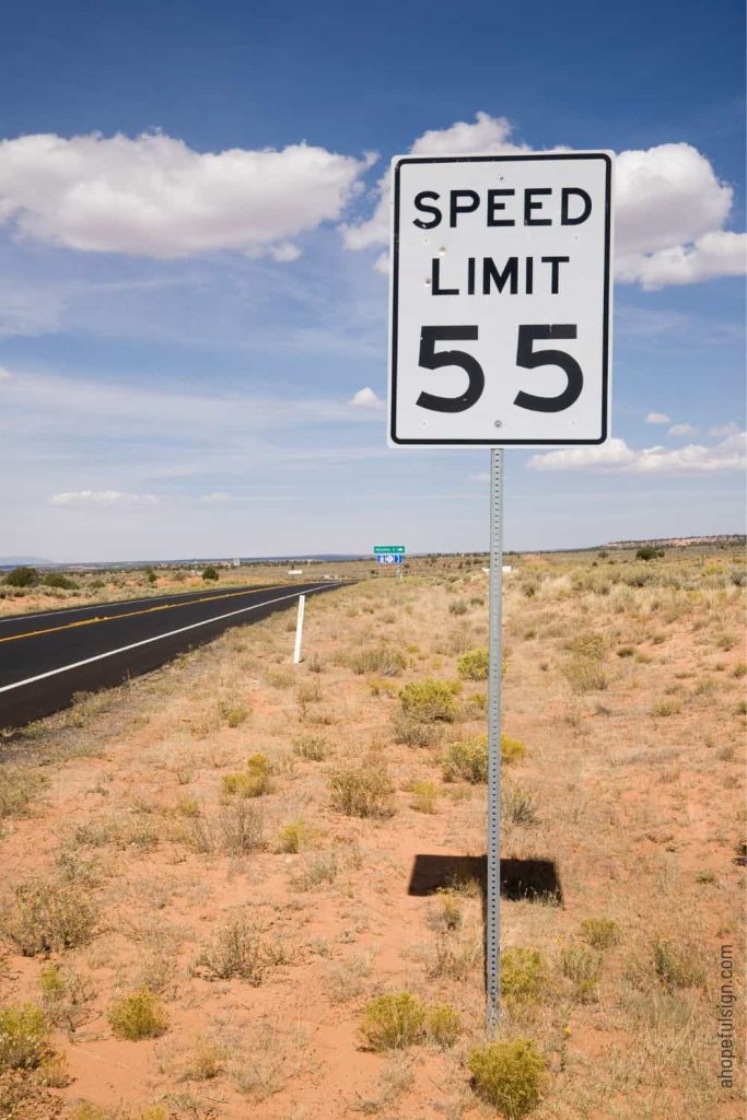 Angel number 55 meaning: Road sign speed limit 55
