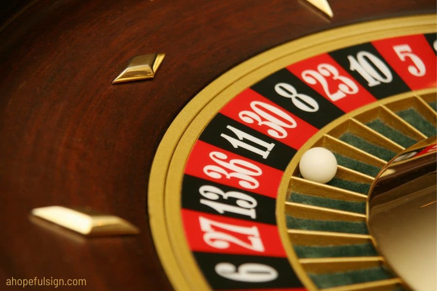 Roulette wheel in casino settles on black number 11