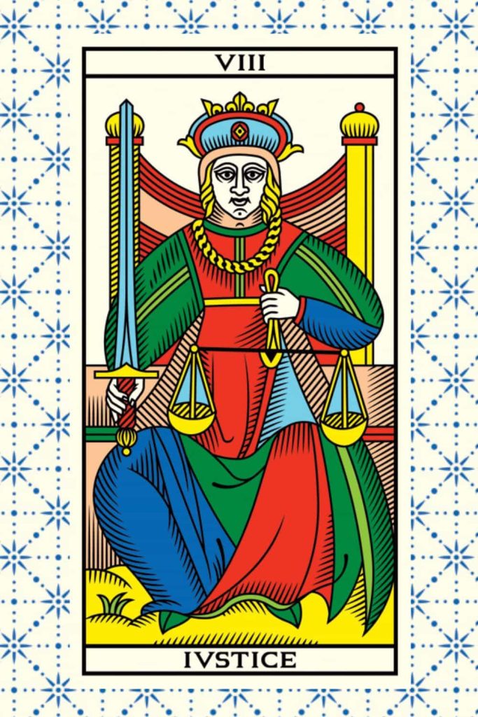 Angel number 44 meaning: Tarot de Marseille - Number 8 The Justice