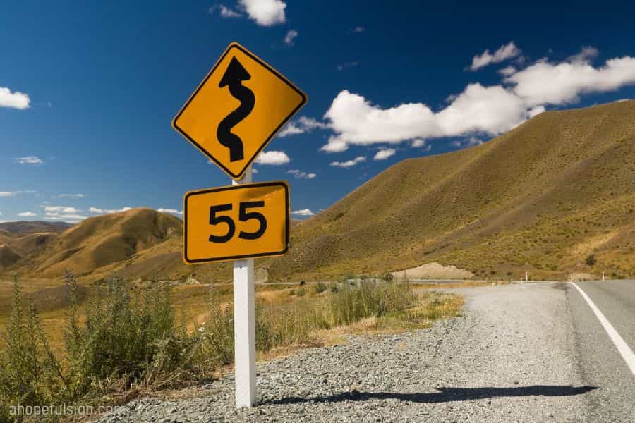 You should drive at 55 mph road sign