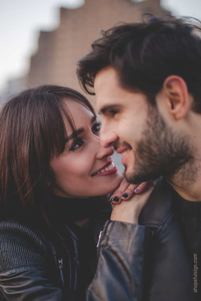 heterosexual couple enjoying outdoors